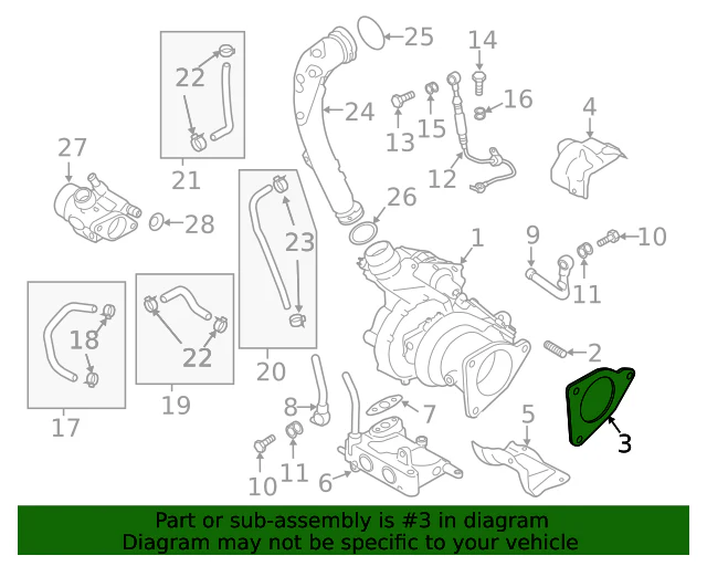 PLM Subaru FA24 Turbo to J-Pipe Gasket 2022+ WRX VB 44616AA320 - Image 3