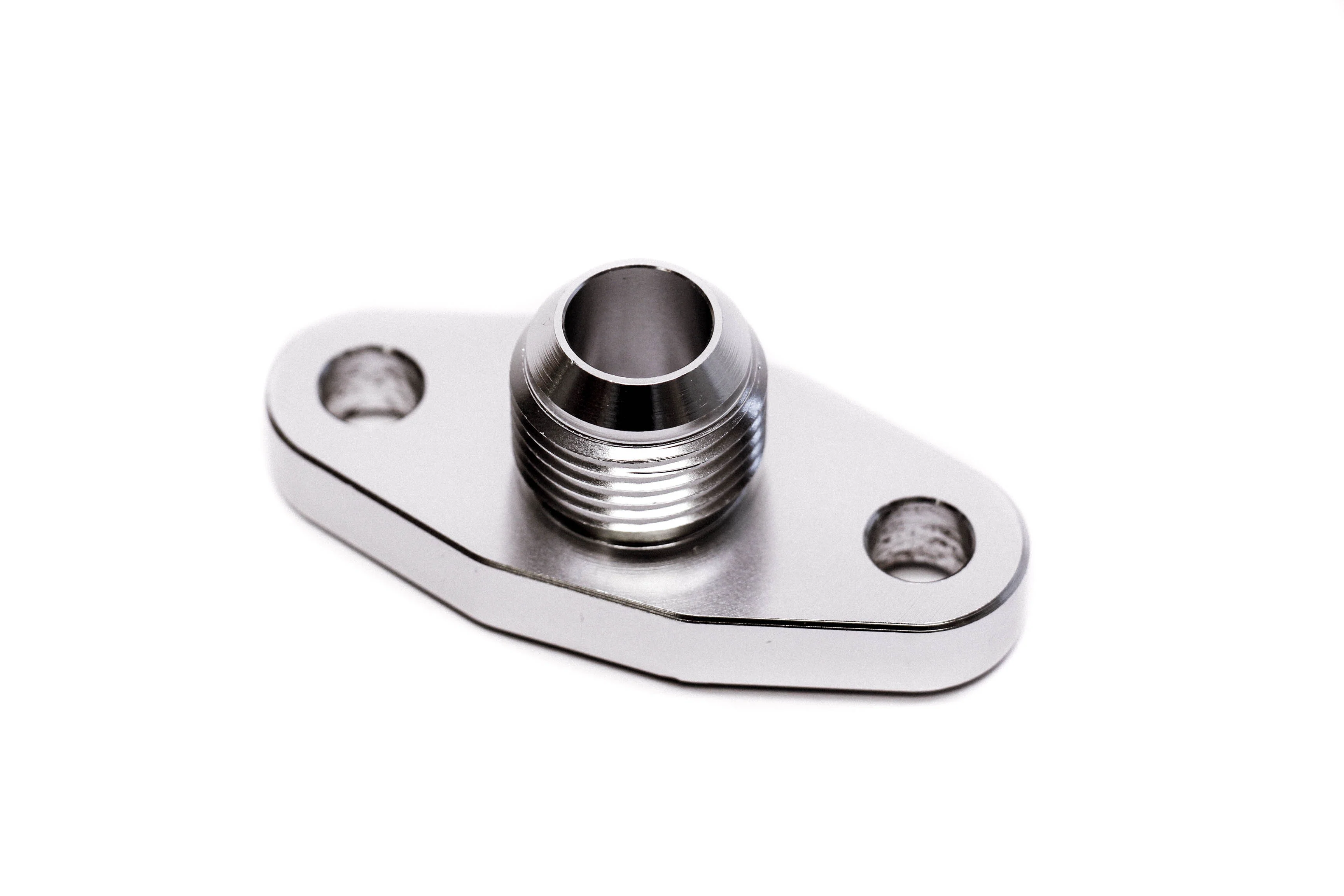 Precision Works Billet T3 T4 Turbo Oil Drain Flange 10AN & O-Ring - Image 2