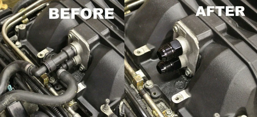 Precision Works CTS-V ZL1 6.2L LSA Supercharger Coolant Line -12AN Adapter Fittings - Image 2