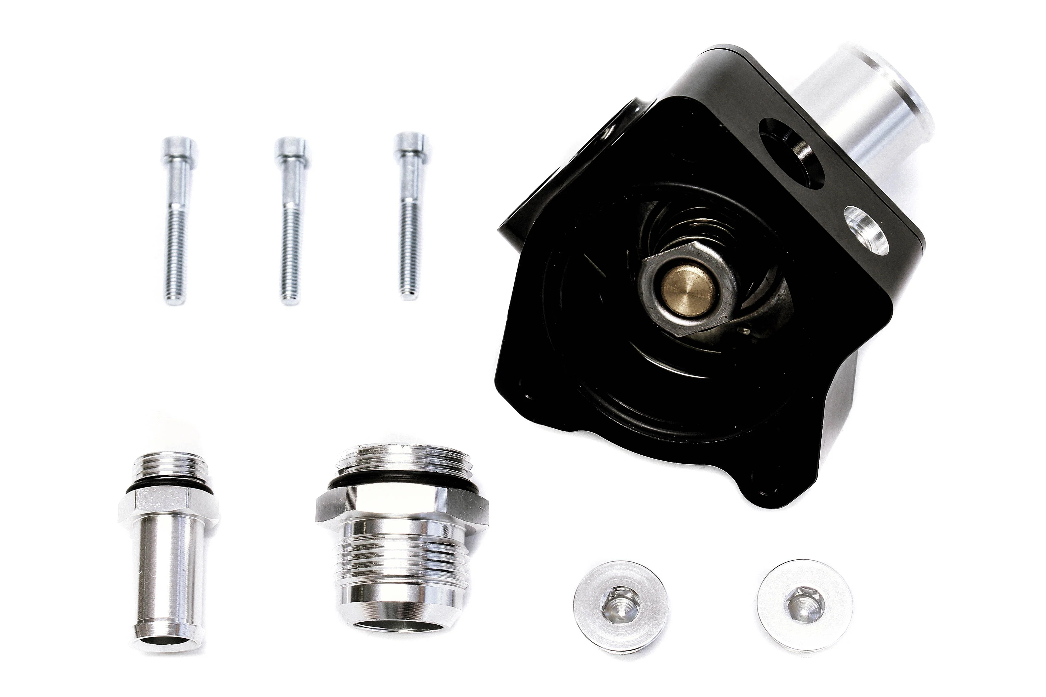 Precision Works K-Series Swivel Neck Thermostat Housing V2 Black - Image 2