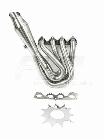 PLM Power Driven H-Series Hood Exit Race Header 4-1 Megaphone H22 F20B H22A - Image 3